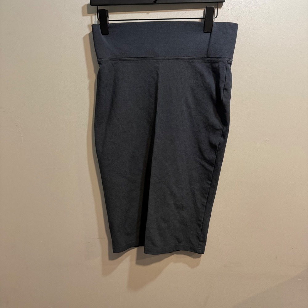 Active‎ USA Charcoal Grey High Waist Knit Pencil Skirt Back Vent Large